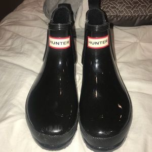 Black hunter ankle boots